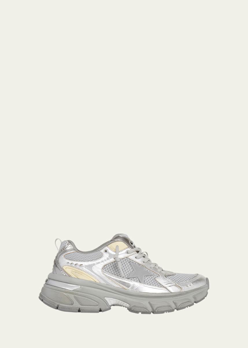Golden Goose Men's Lightstar Mesh and Leather Runner Sneakers
