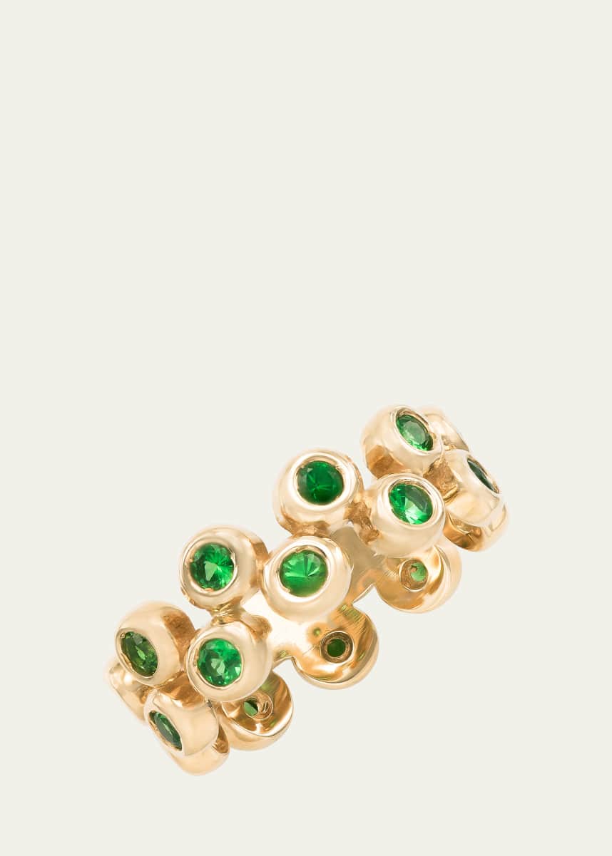 Audrey C. Jewels 14K Yellow Gold Floating Ring Set with Tsavorite