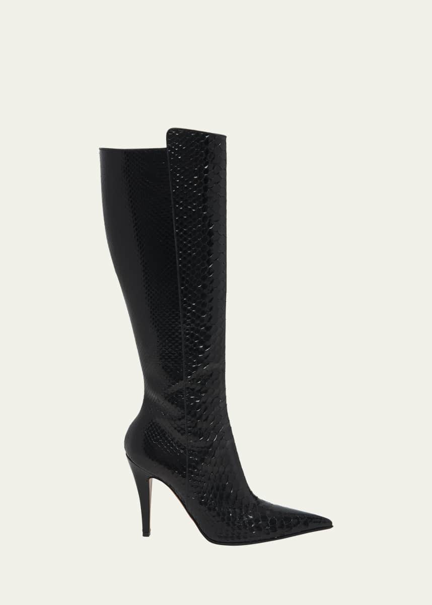 McQueen Python Stiletto Tall Boots