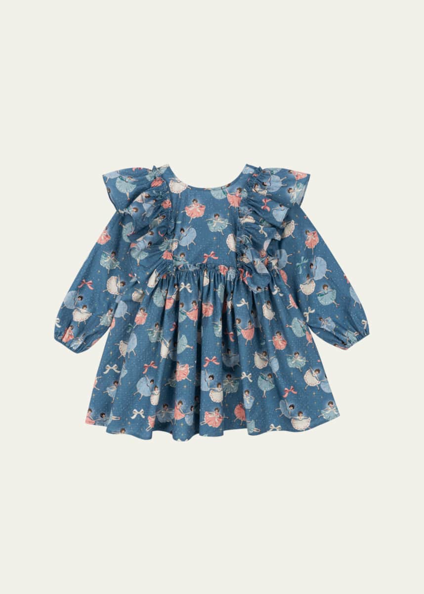 Konges Slojd Evia Ballerina & Bow Ruffle Trim Dress, Size 18M-10