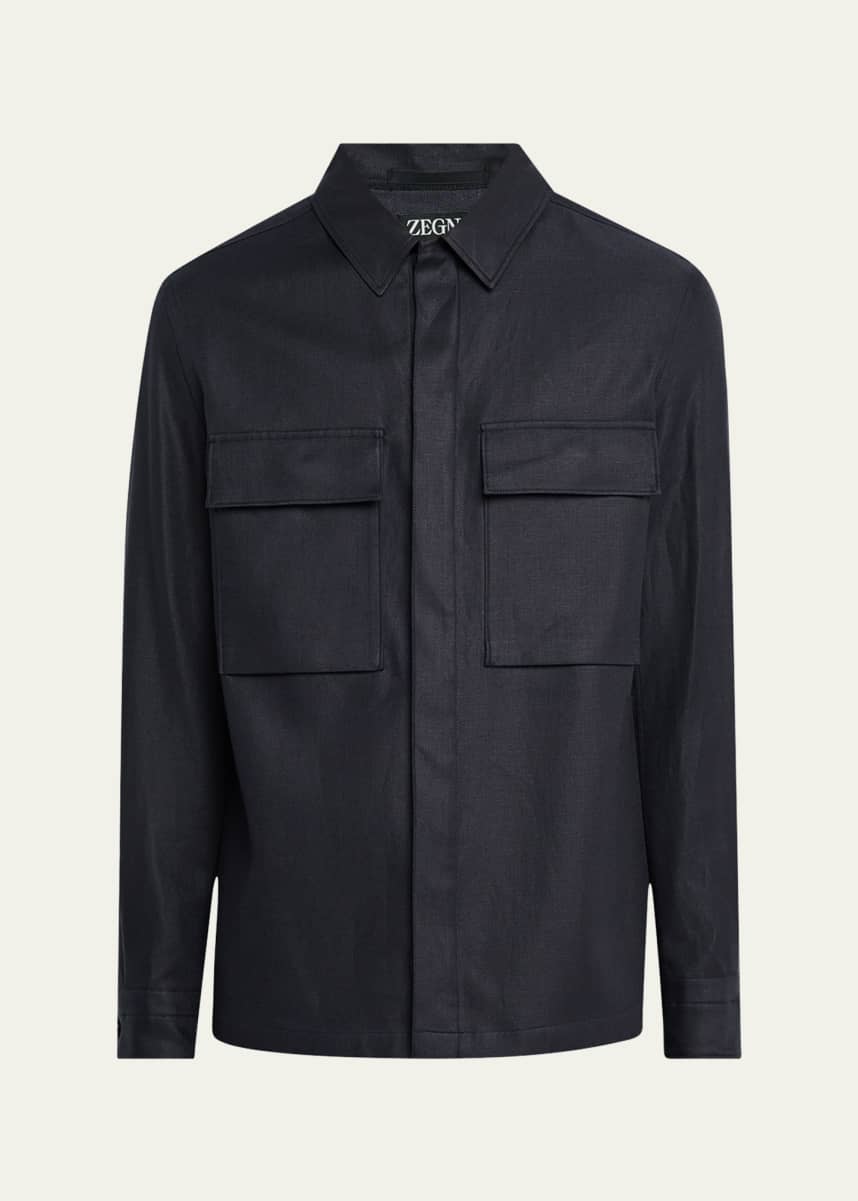 ZEGNA Men's Oasi Linen Overshirt