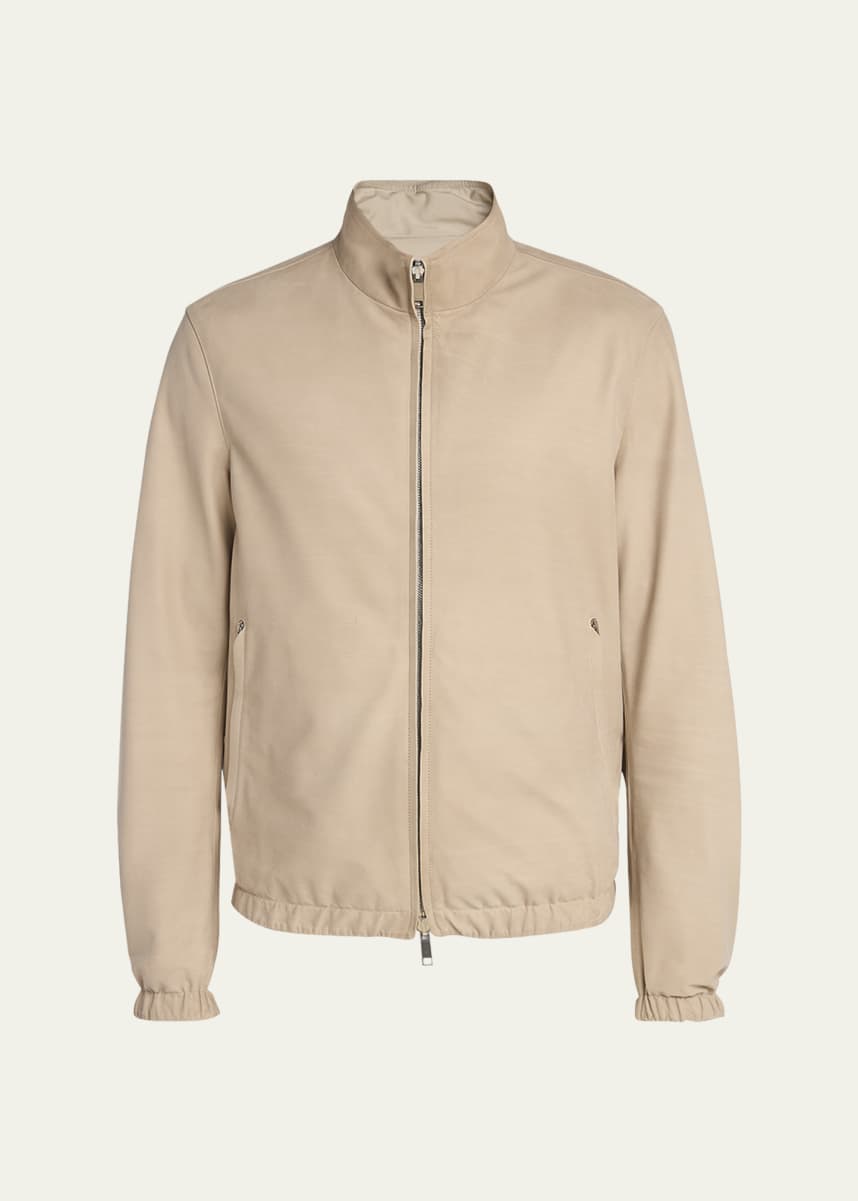 ZEGNA Men's Reversible Nubuck Full-Zip Blouson