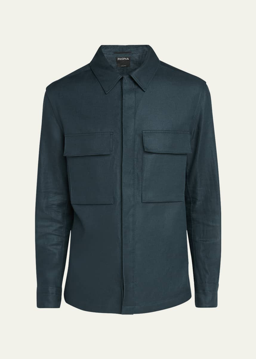 ZEGNA Men's Oasi Linen Overshirt