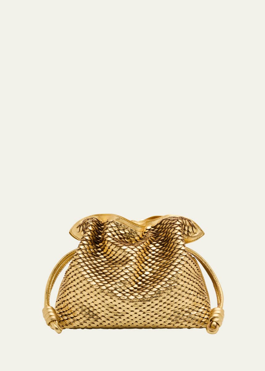 Loewe Flamenco Clutch Bag in Scales Metallic Leather