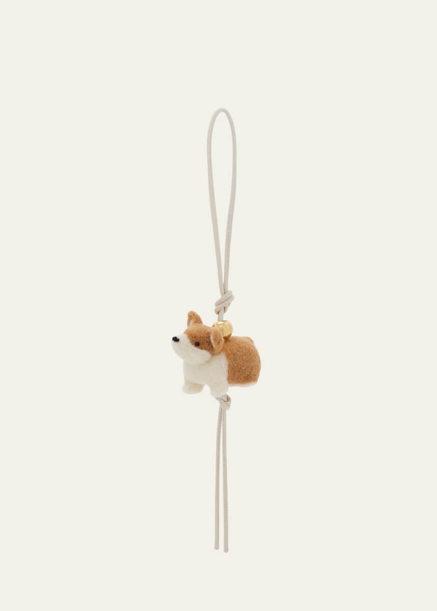 Loewe Corgi Charm in Leather and Wool