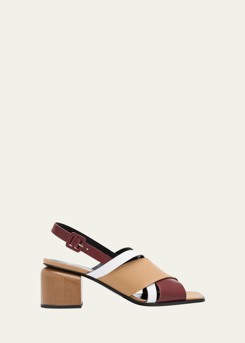 Pierre Hardy Alpha Leather Crisscross Slingback Block-Heel Sandals