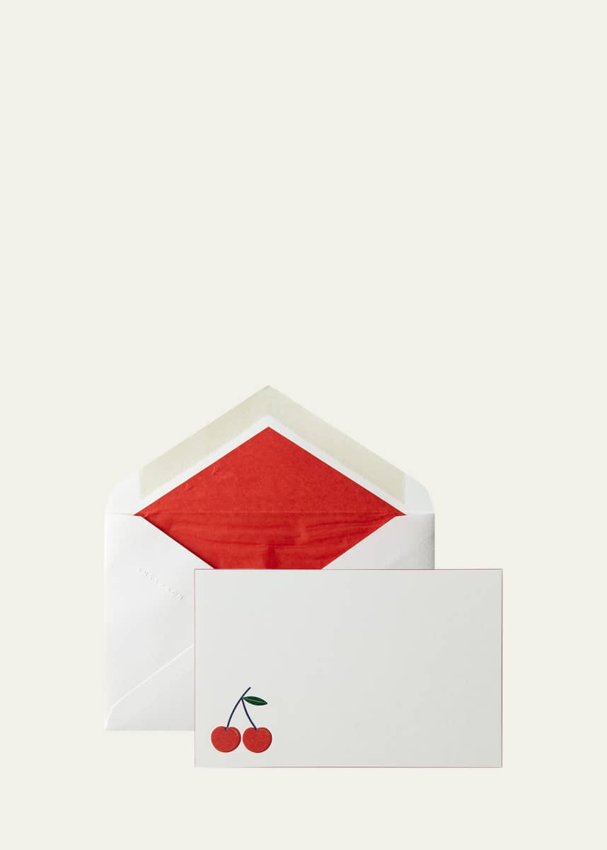 Smythson Charm Cherry Notecards, Set of 10