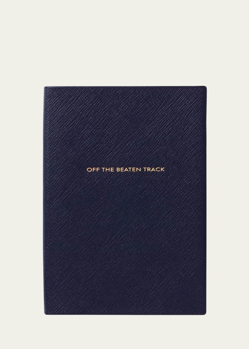 Smythson "Off the Beaten Track" Soho Travel Journal in Panama Leather, Navy