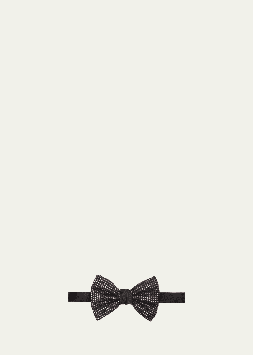 Giorgio Armani Men's Crystal-Embellished Silk Bow Tie