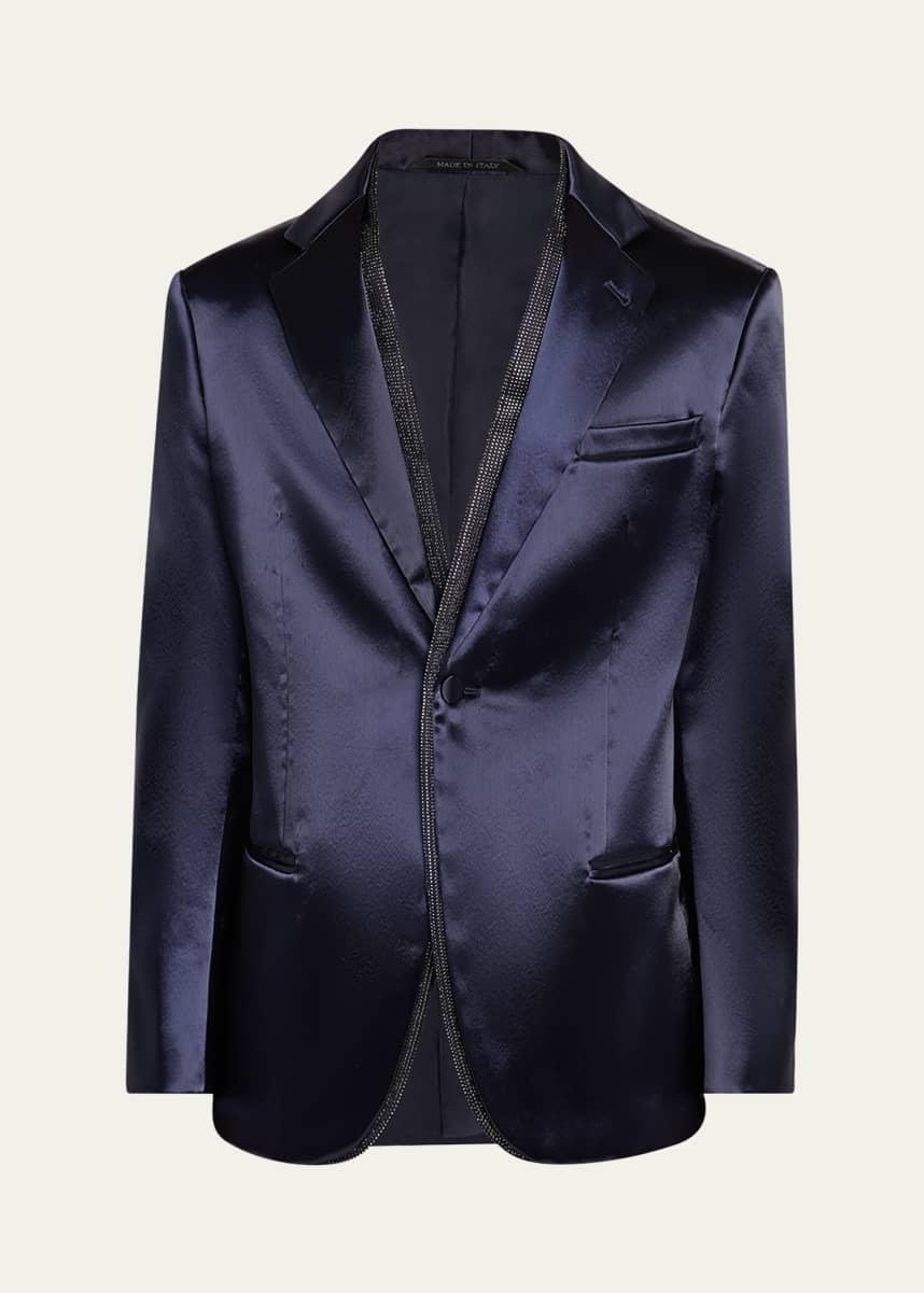 Giorgio Armani Men's Soho Rhinestone-Trim Tuxedo Jacket