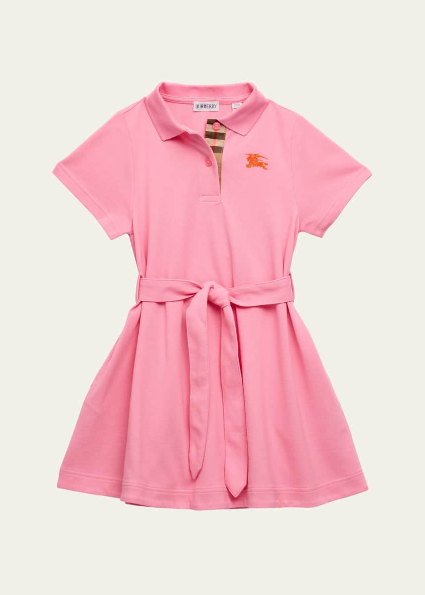 Burberry Girl's Astrid Cotton Pique Polo Dress, Size 3-14
