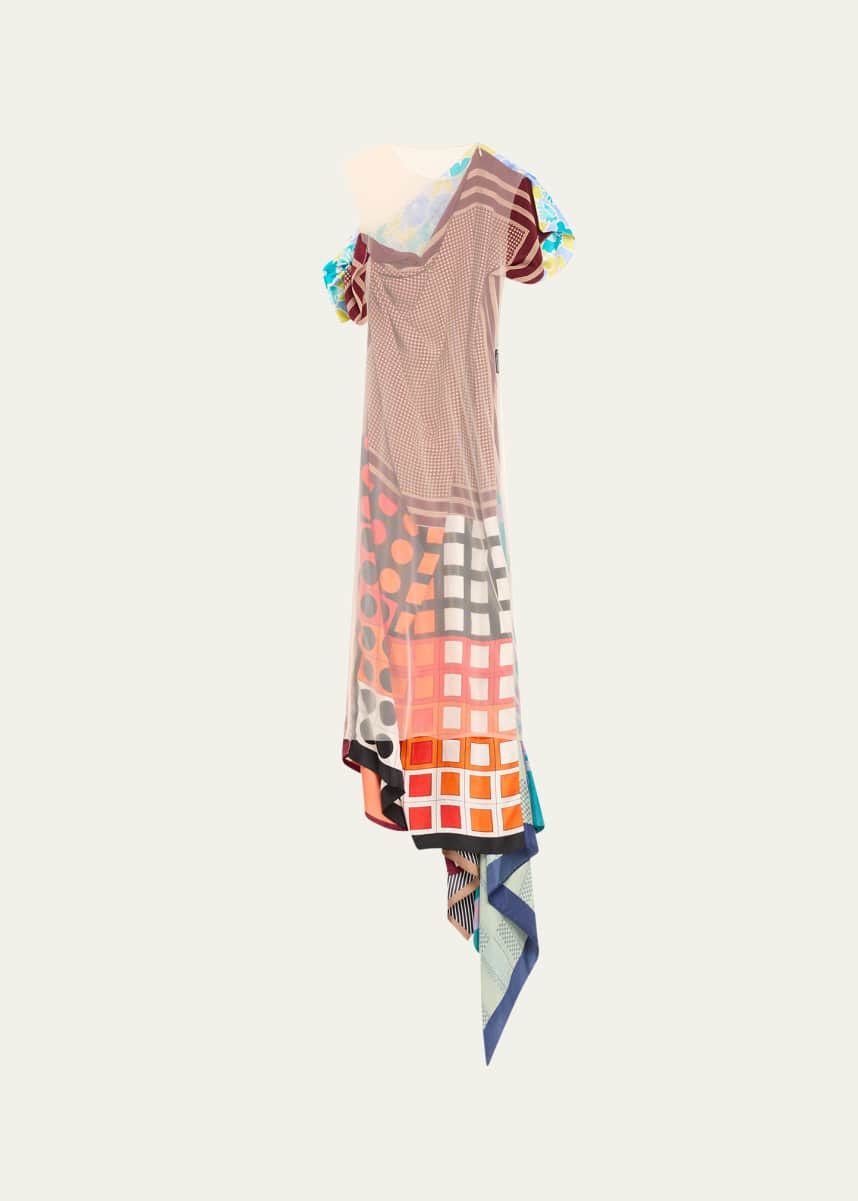 Marine Serre Regenerated Silk Scarves Long Fitted Dress