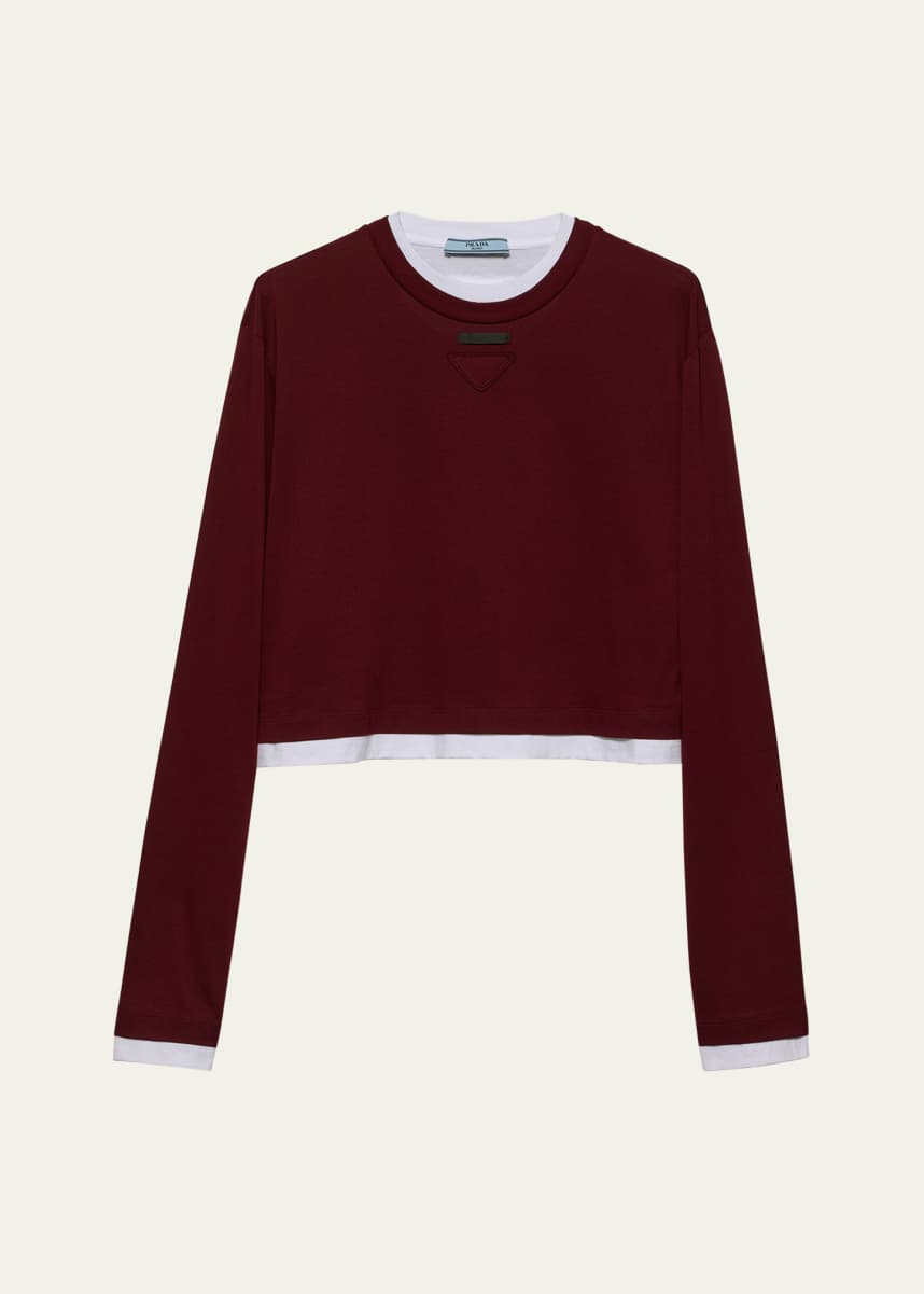 Prada Oversized Long-sleeve Jersey T-shirt - Bergdorf Goodman