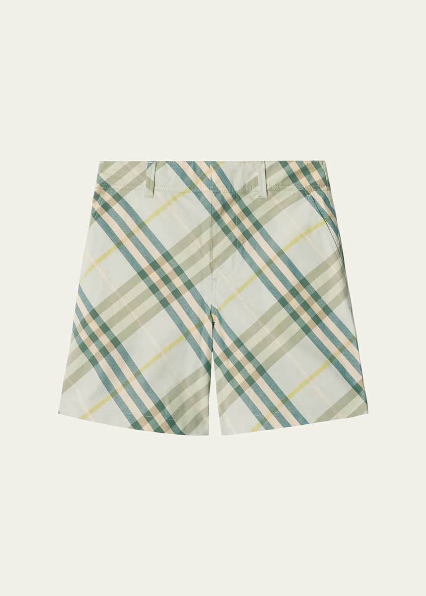 Burberry Boy's Oscar Check Woven Cotton Shorts, Size 3-14