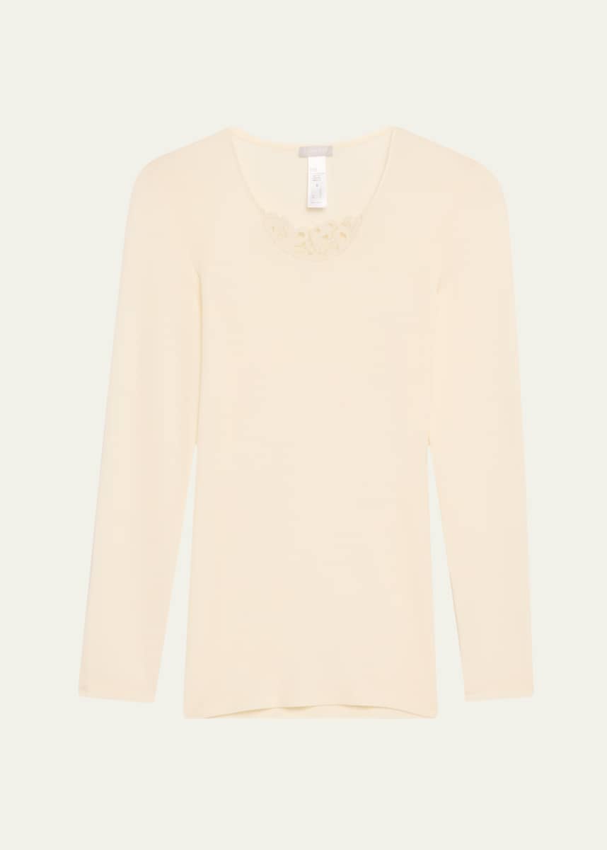 Hanro Embroidered Long-Sleeve Woolen Shirt
