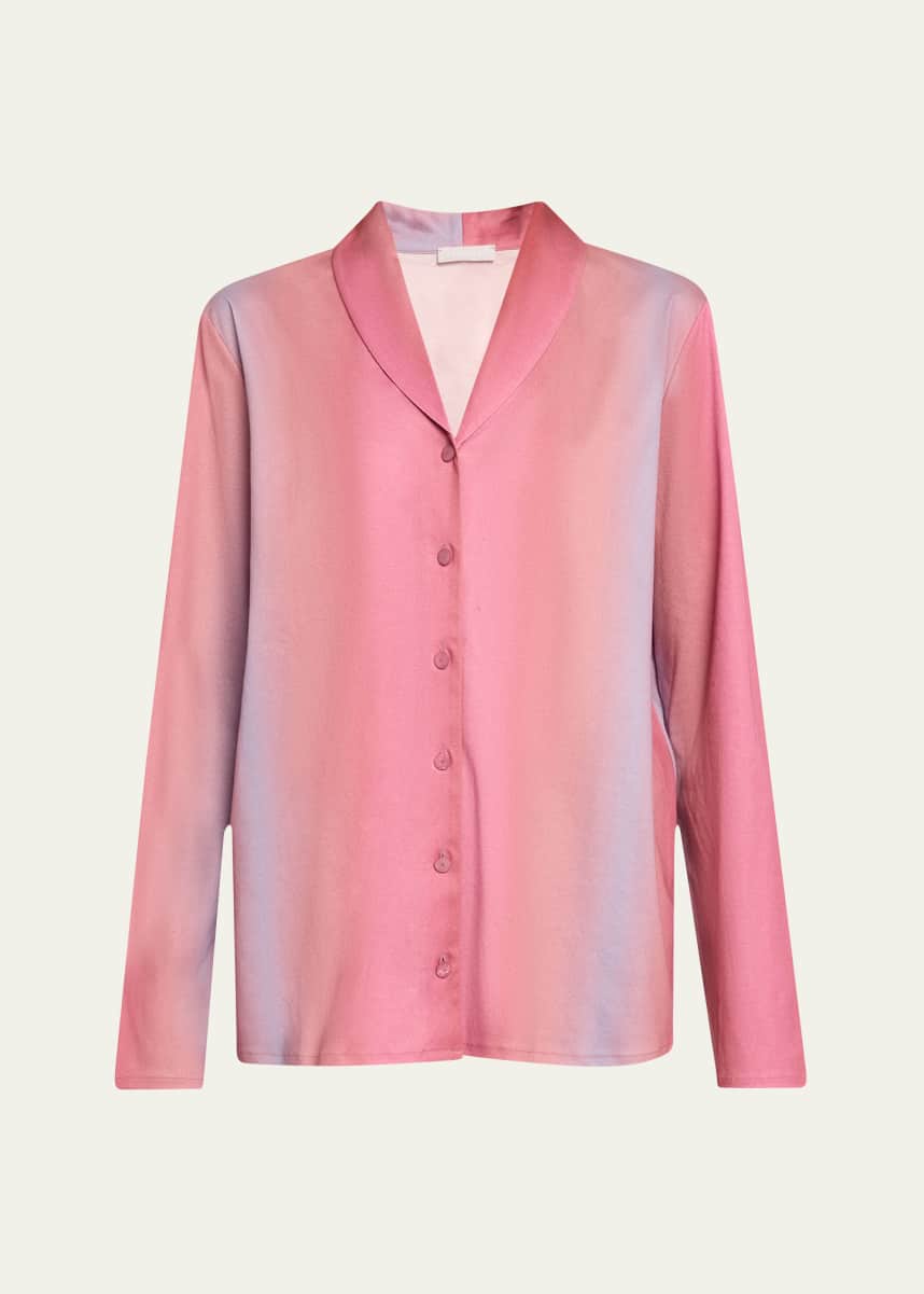 Hanro Loie Ombre Shawl-Collar Shirt