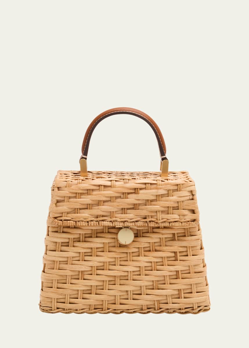 Cult Gaia Sybil Flap Rattan Crossbody Bag