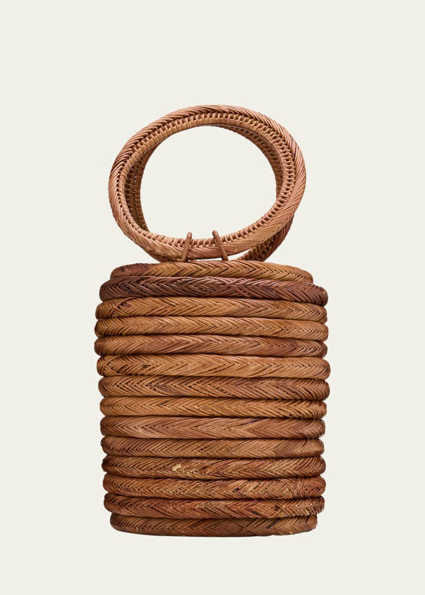 Cult Gaia Yasmina Rattan Ring Top-Handle Bag