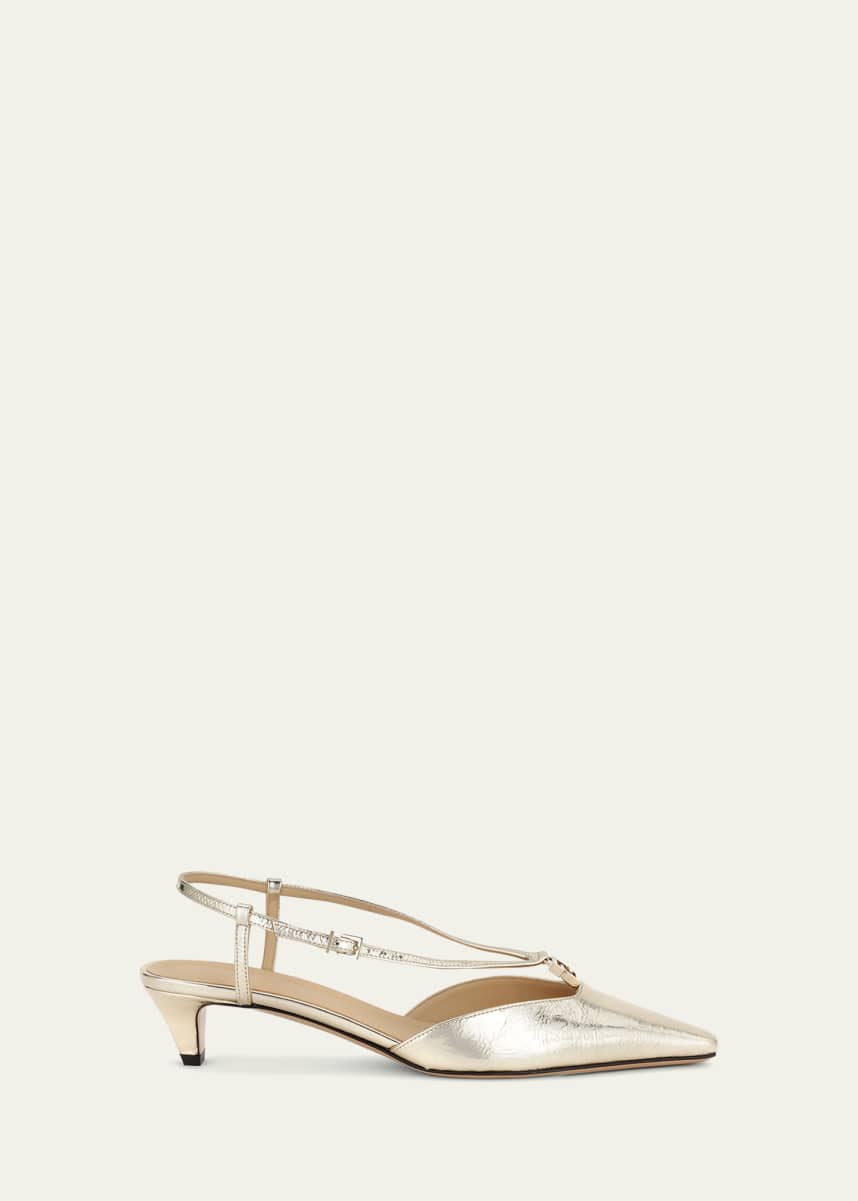 Fendi Metallic 4G Ankle-Strap Pumps