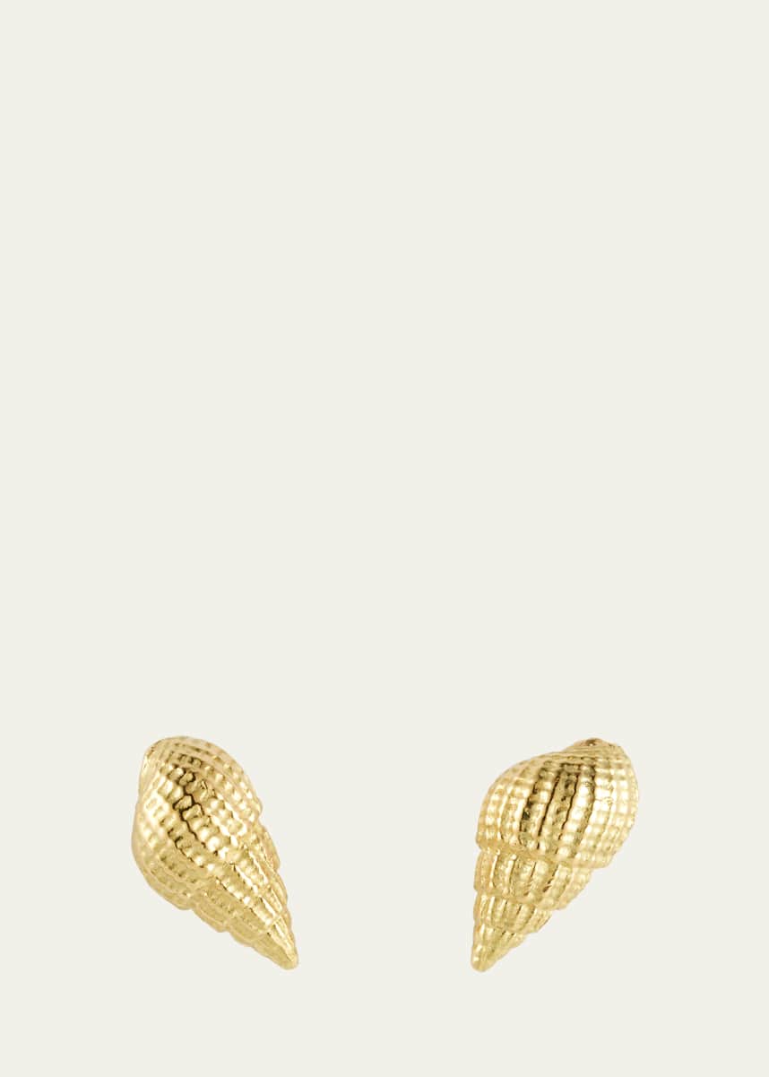 Katey Walker 18K Yellow Gold Small Spiral Shell Stud Earrings