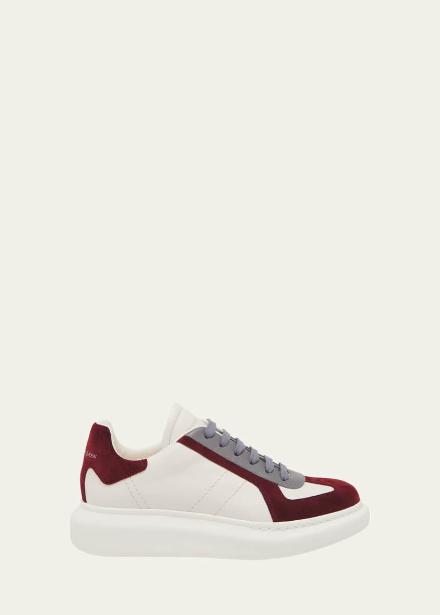 McQueen Men's Retro Trainer Leather and Suede Low-Top Sneakers