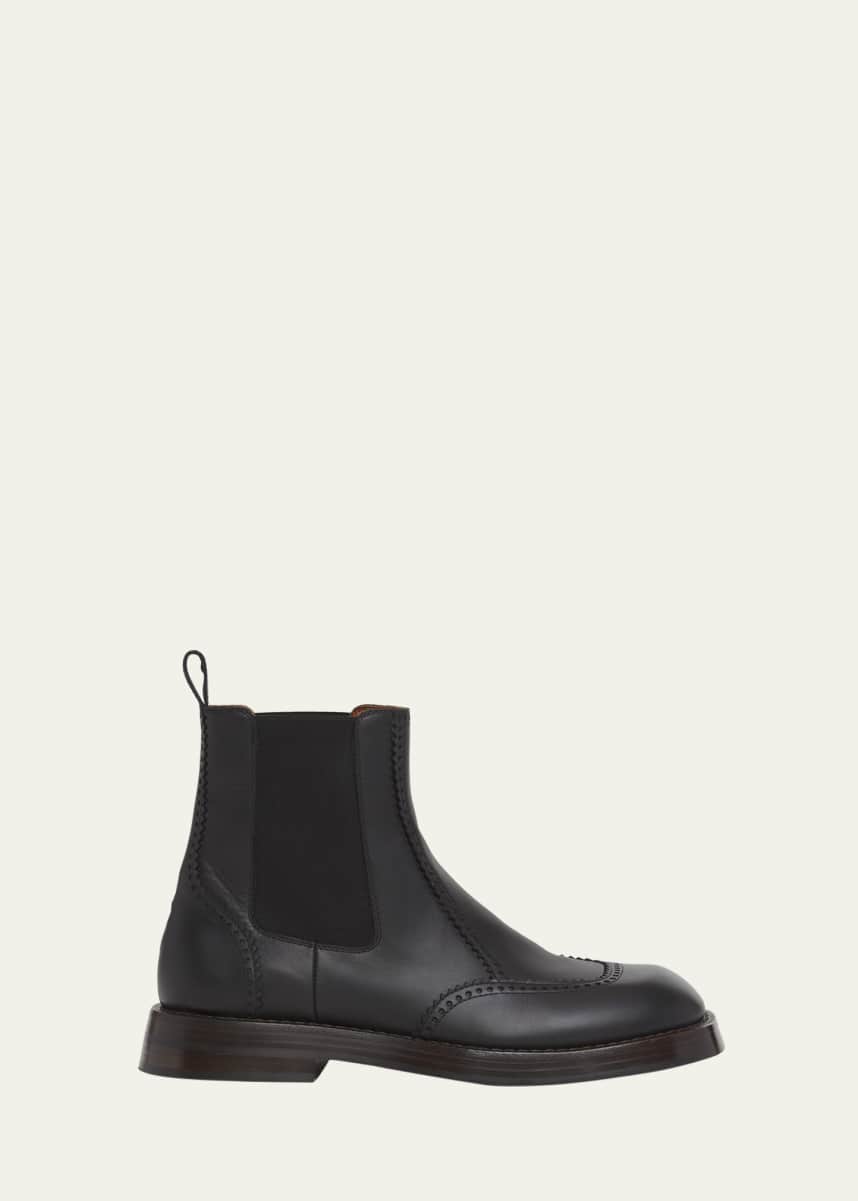 McQueen Men's Brogue Leather Chelsea Boots