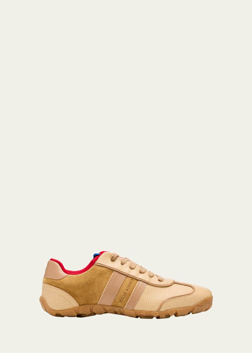 Wales Bonner Mixed Leather Low-Top Sneakers