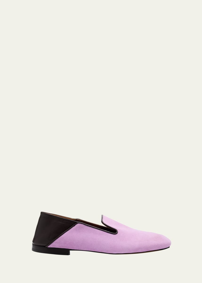 Wales Bonner Bicolor Mixed Leather Slip-On Loafers