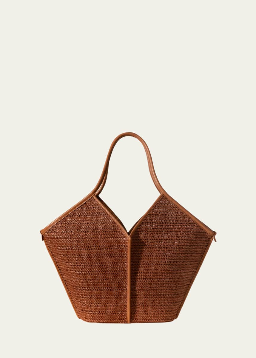 HEREU Calella Raffia & Leather Tote Bag