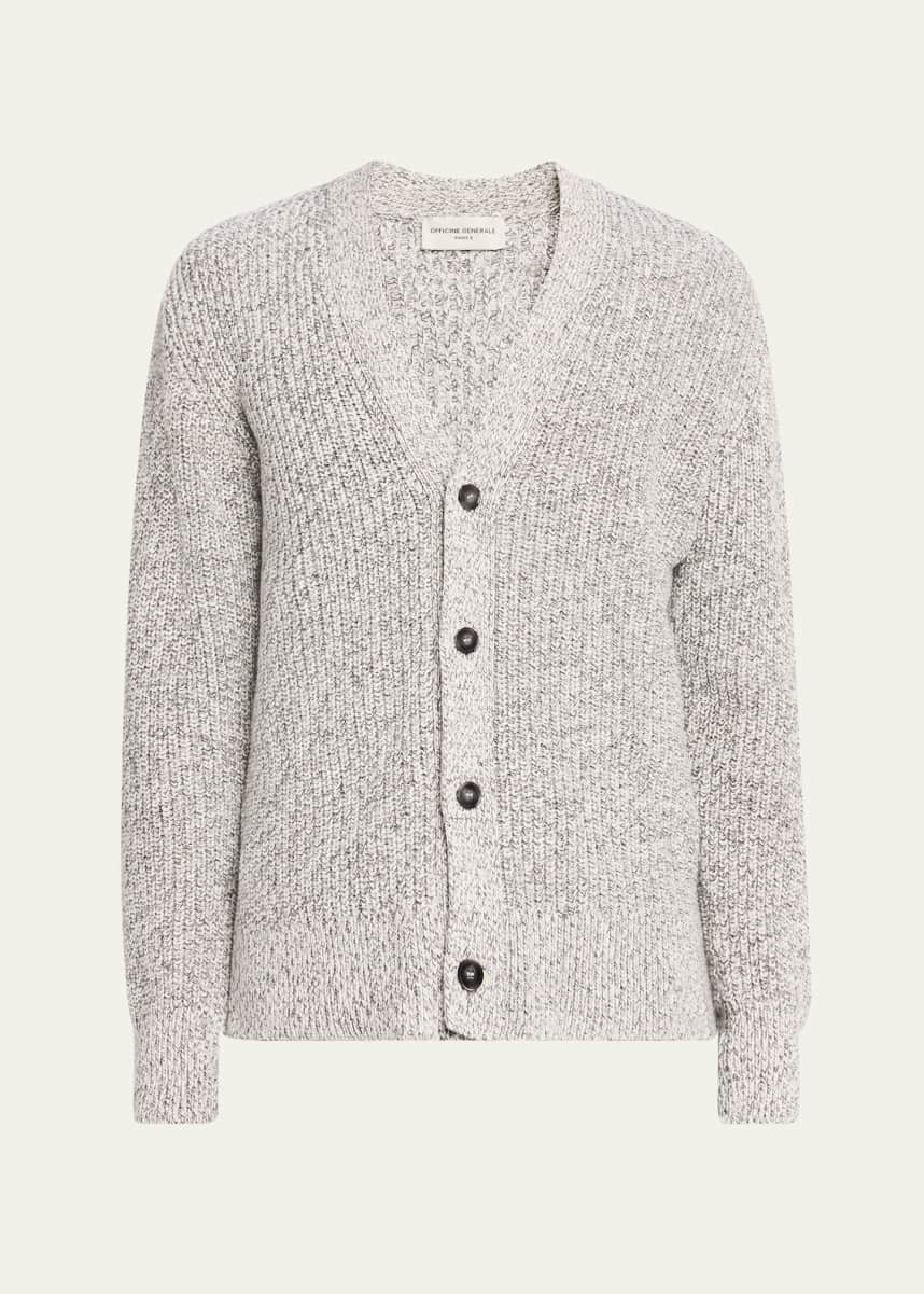 Officine Generale Men's Miles Heathered Cardigan