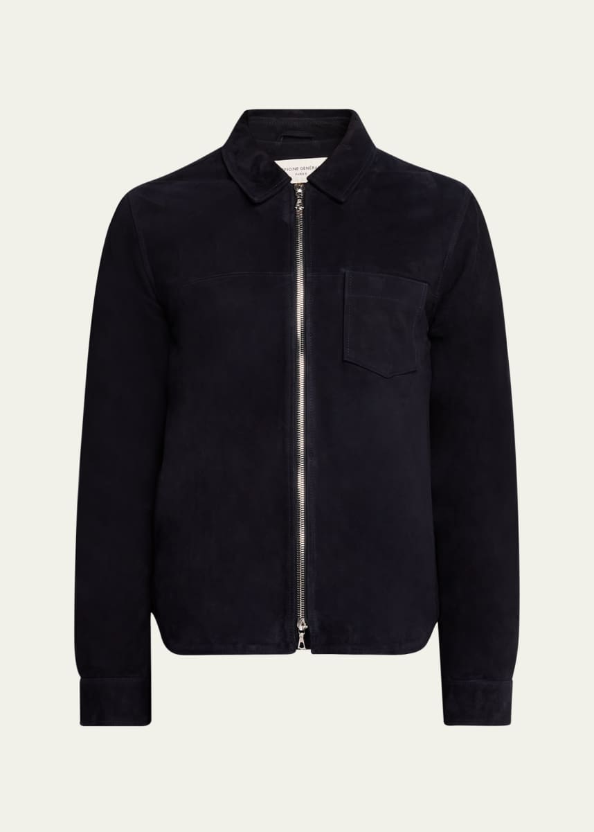 Officine Generale Men's Sid Suede Overshirt