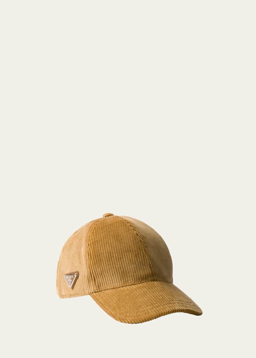 Prada Men's Camoscio Corduroy Baseball Cap