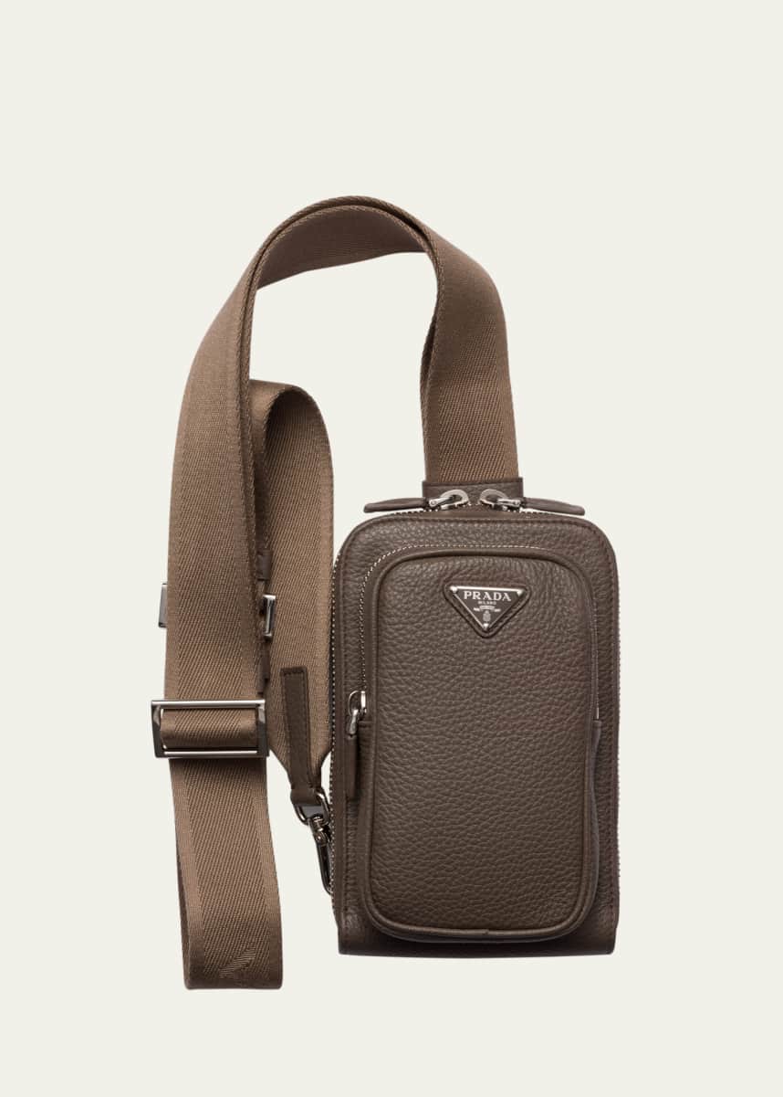 Prada Men's Vitello Daino Sling Bag