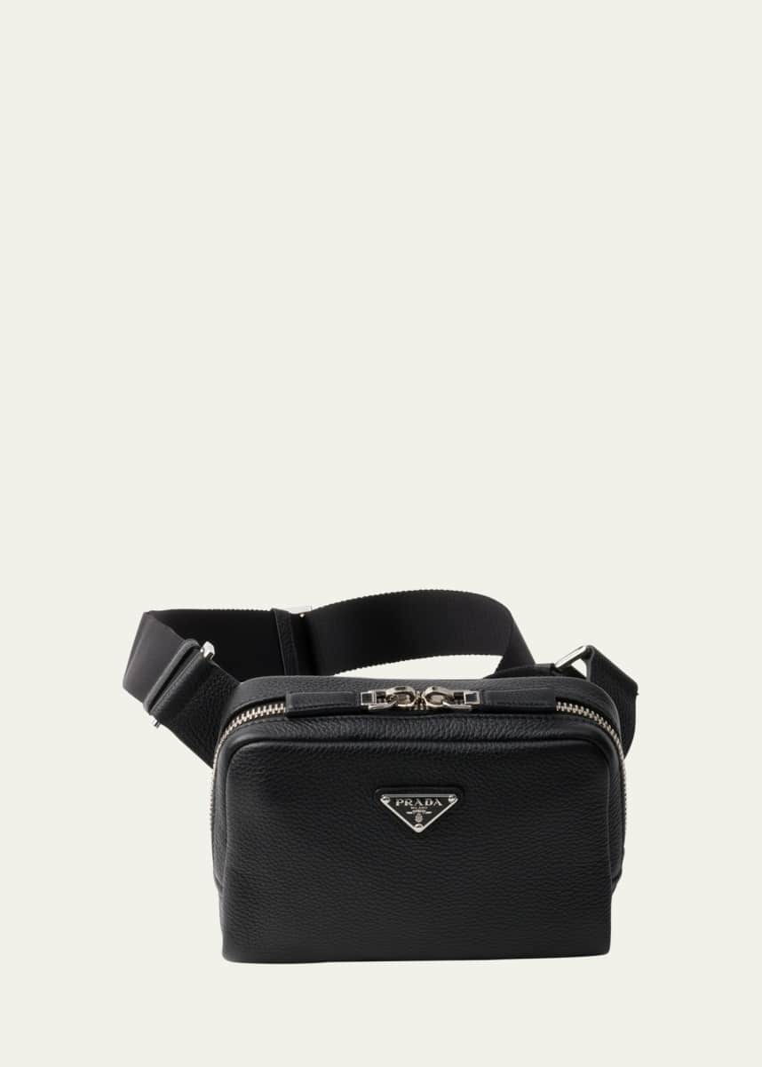 Prada Men's Vitello Daino Leather Crossbody Bag