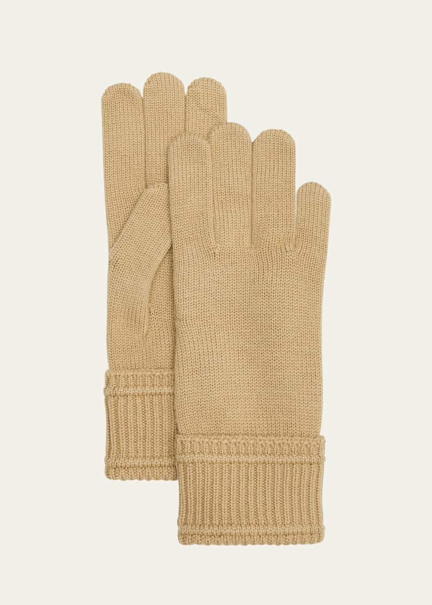 Burberry Men's Wool Knit Logo Gloves