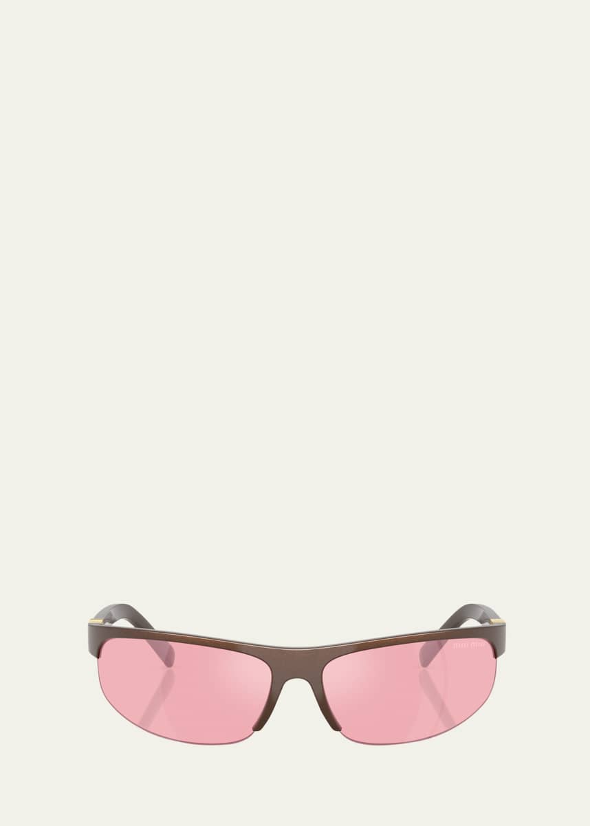 Miu Miu A02S Semi-Rimless Oval Plastic Sunglasses
