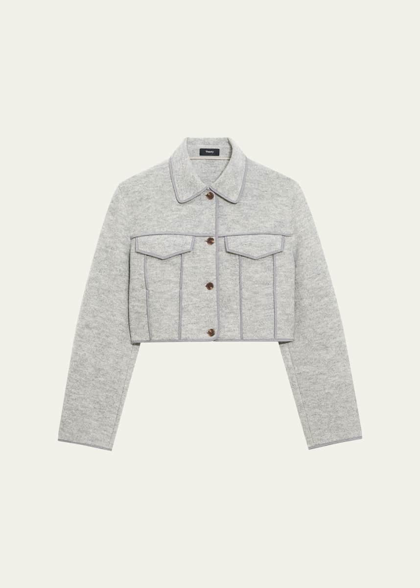 Theory Crop Boucle Trucker Jacket