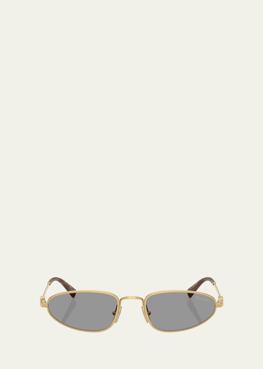 Miu Miu Logo Metal Oval Sunglasses