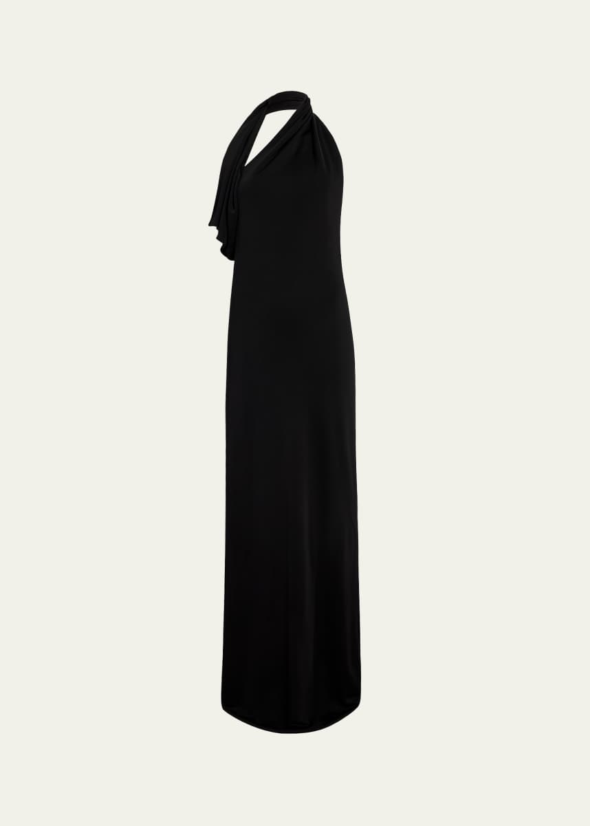 Khaite Roza Long Halter Backless Dress