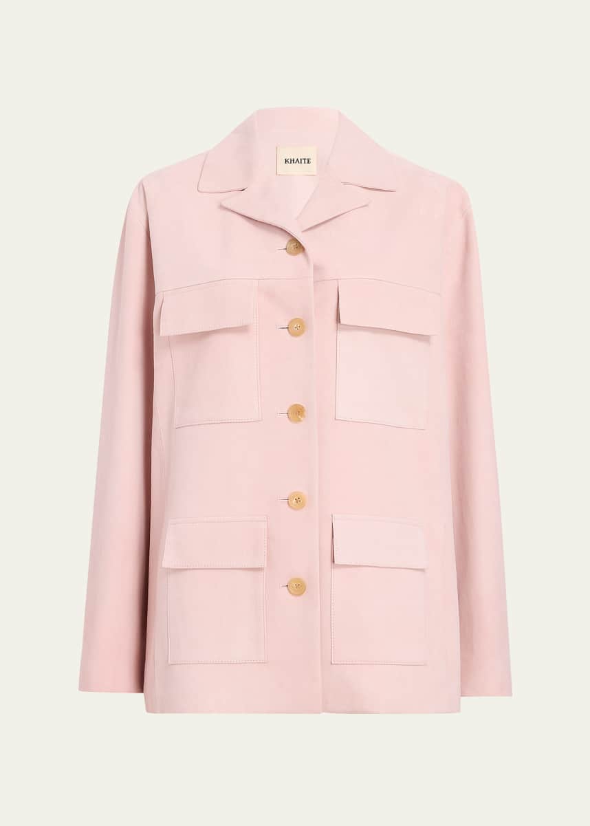 Khaite Morsson Suede Flap Pocket Jacket