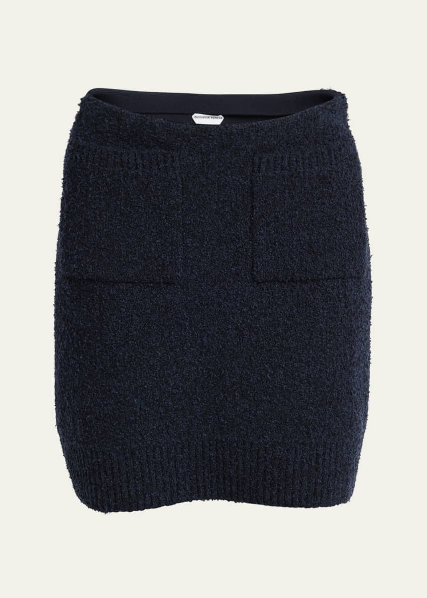 Bottega Veneta Front-Pockets Boucle Mini Skirt