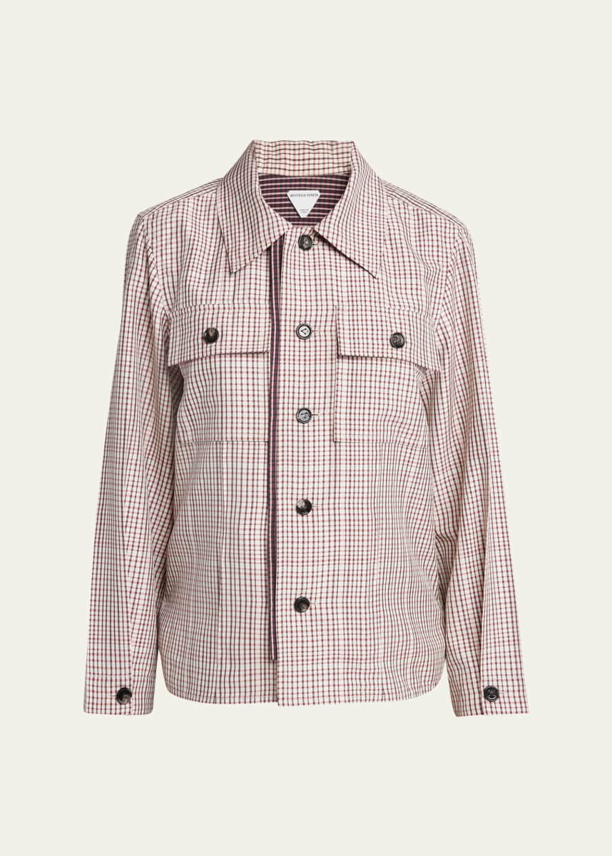 Bottega Veneta Check Long-Sleeve Button-Down Shirt