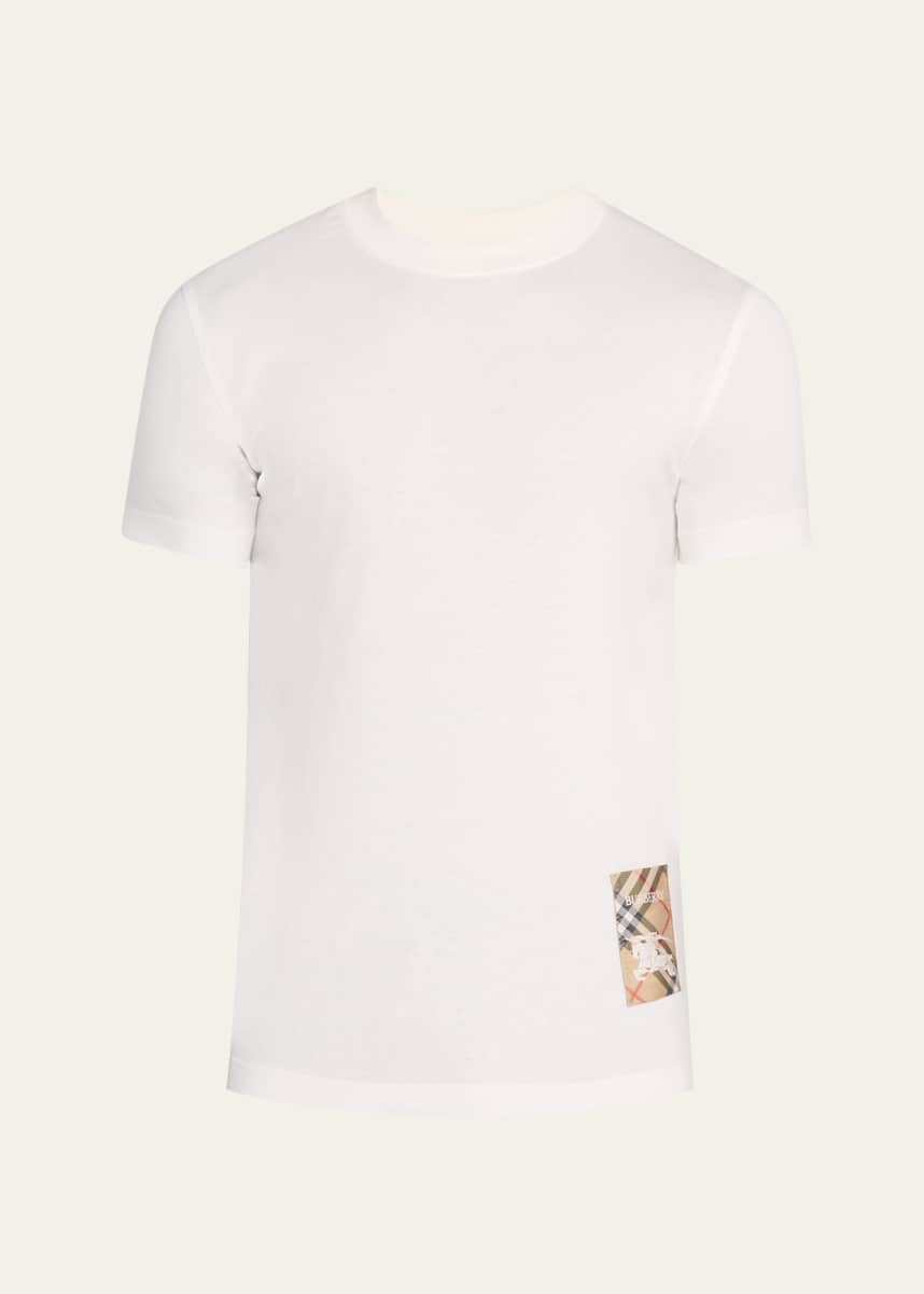 Burberry Men's Jersey Check Patch T-Shirt