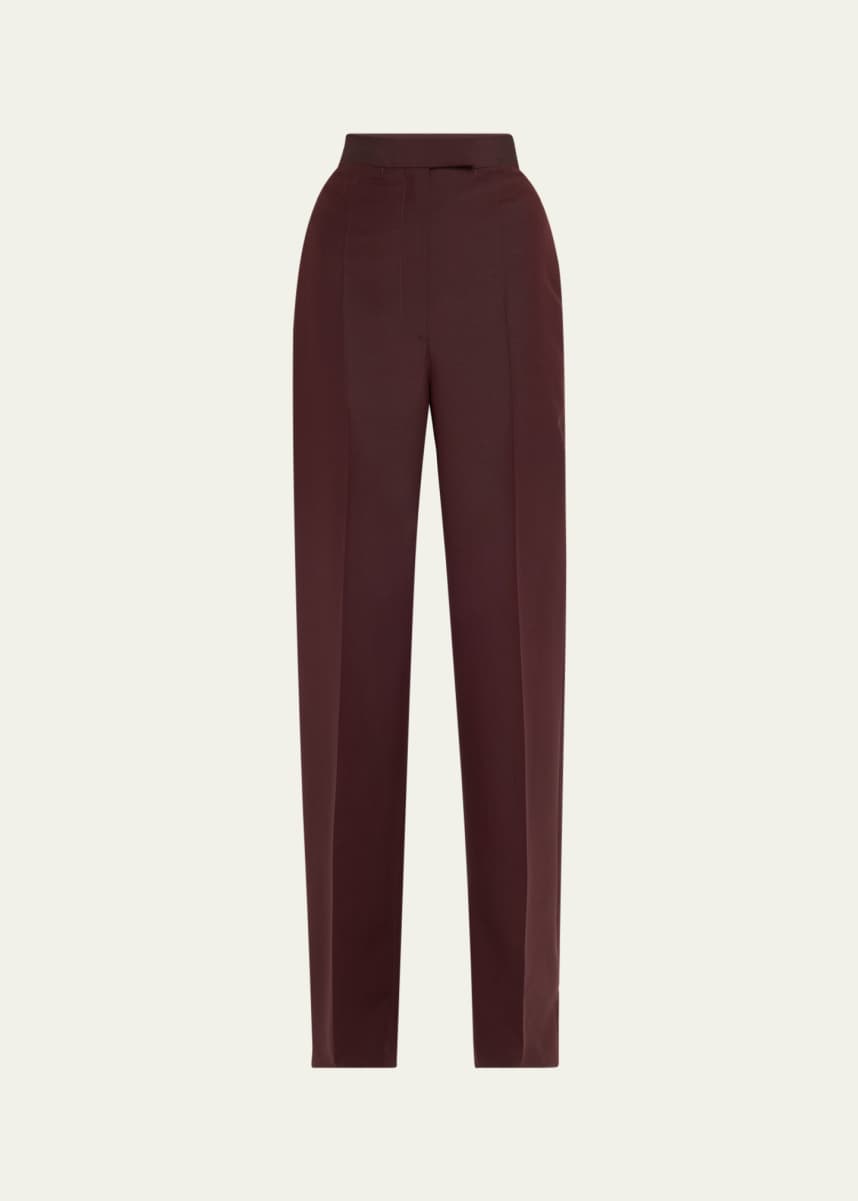 McQueen High-Rise Wide-Leg Wool Trousers