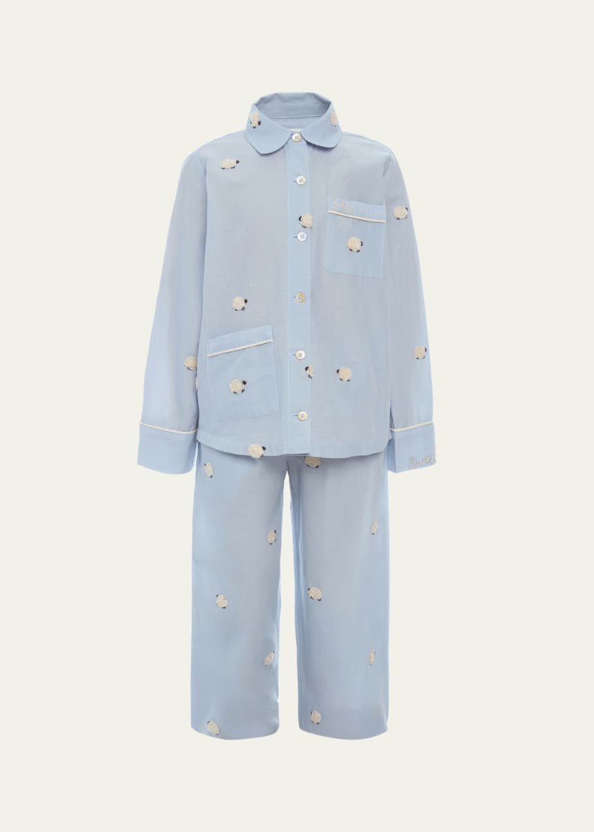 Sea Girl's Sheep Pajama Set, Size 2-14
