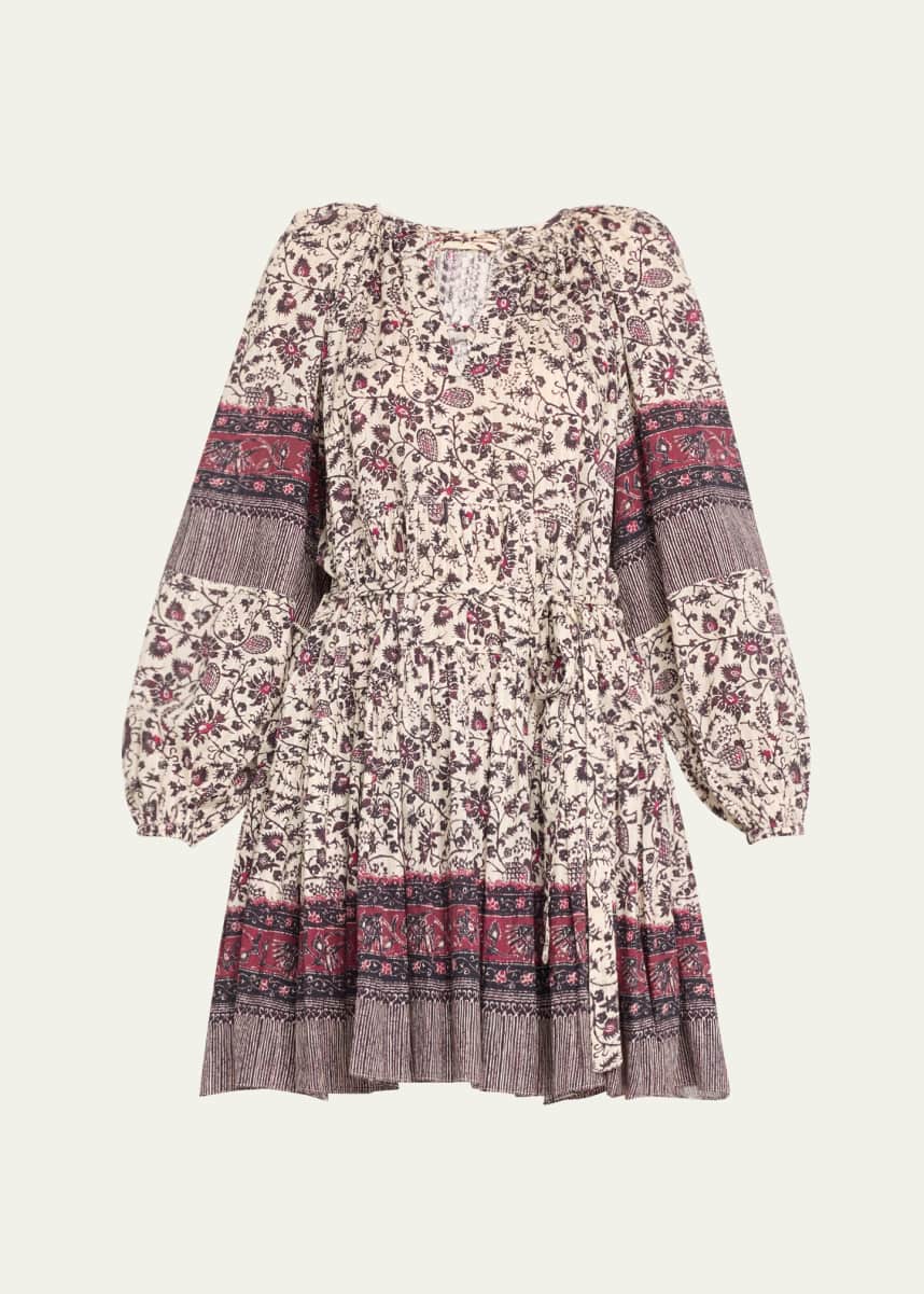 Ulla Johnson Abri Floral Long-Sleeve Mini Dress