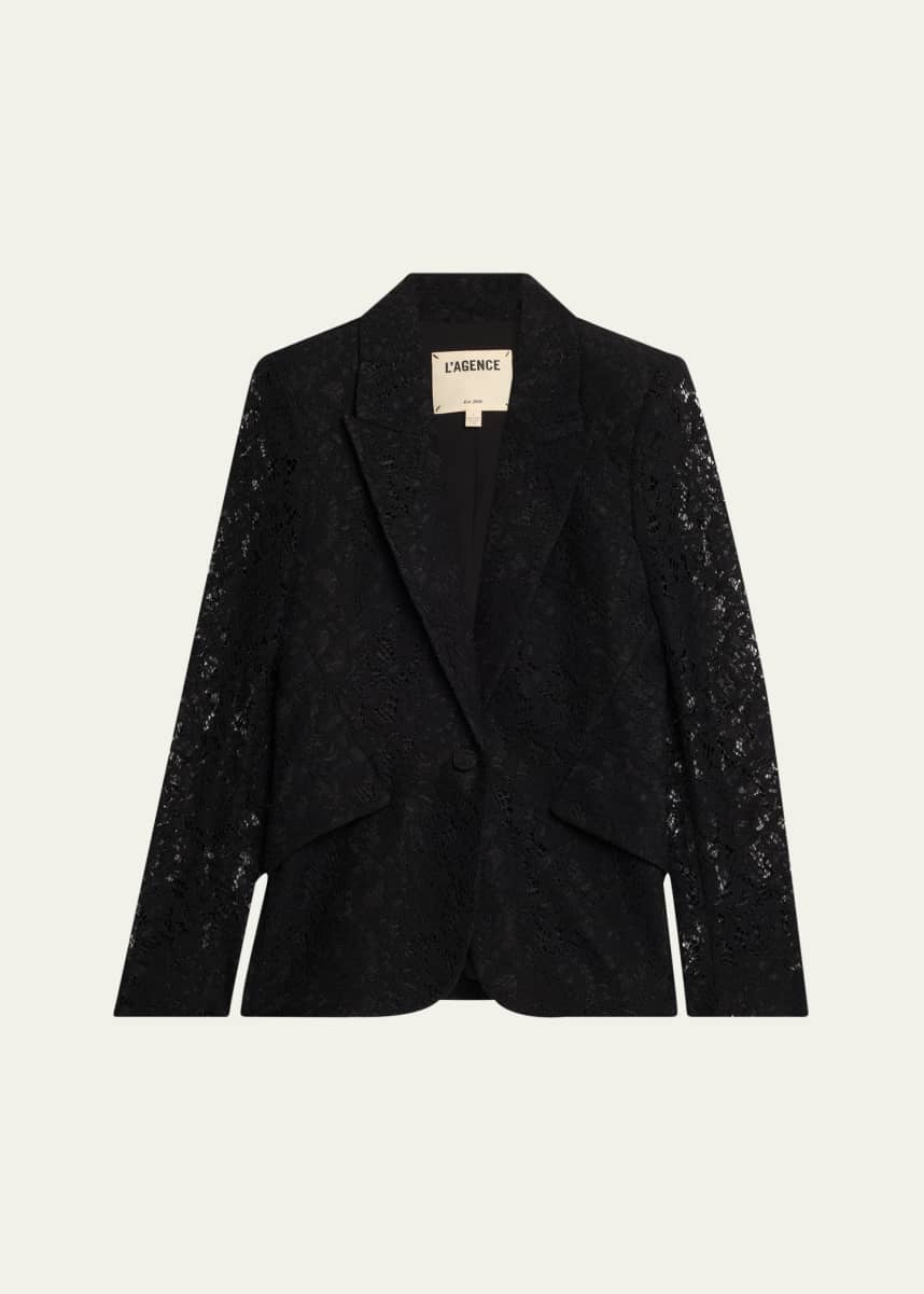 L'Agence Chamberlain Floral Lace Blazer