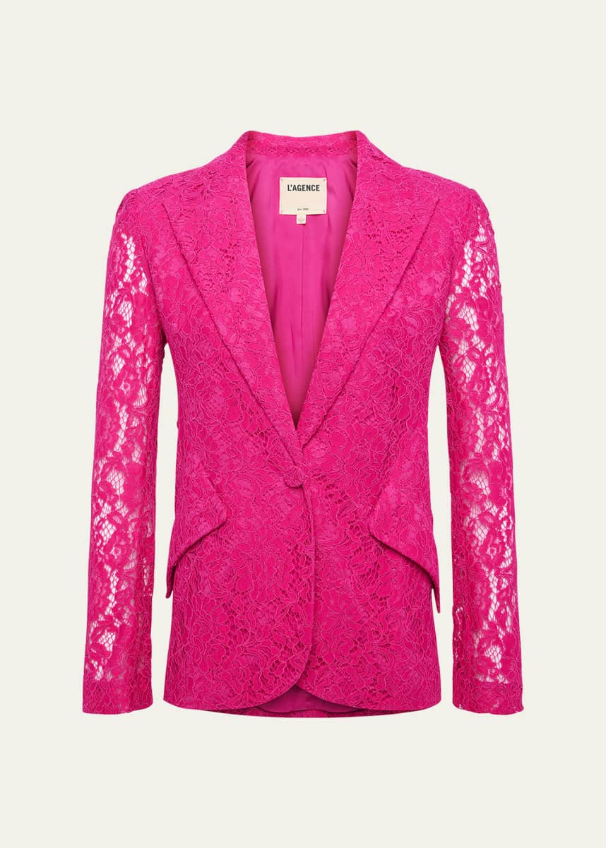 L'Agence Chamberlain Floral Lace Blazer