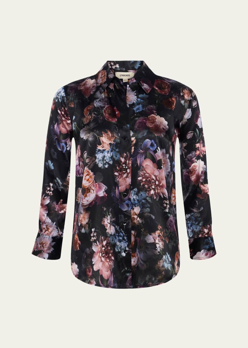 L'Agence Dani Floral Silk Blouse