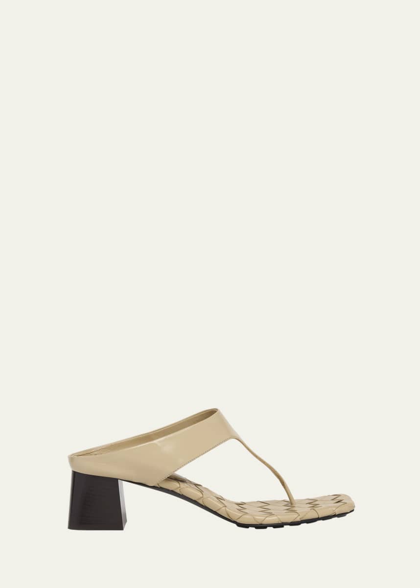 Bottega Veneta Marella Leather Thong Slide Sandals